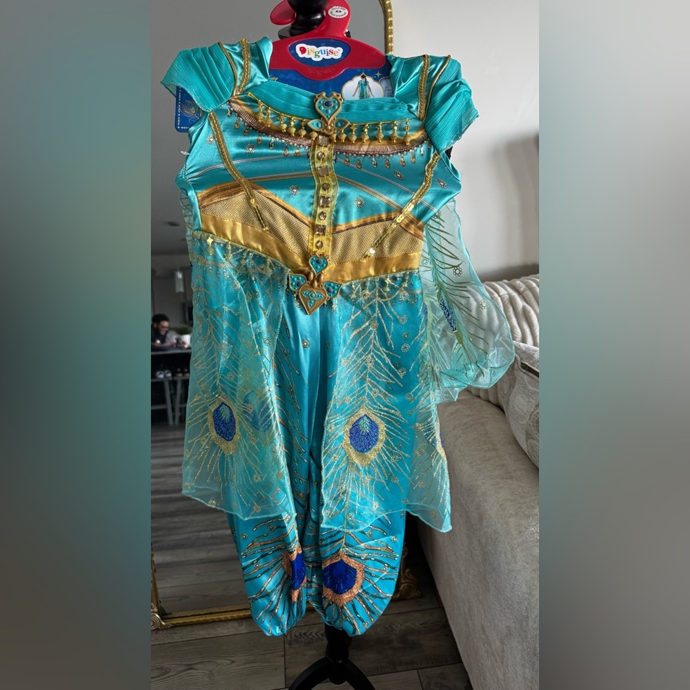 Disney Turquoise and Gold Peacock Aladdin Jasmine Whole New World Costume